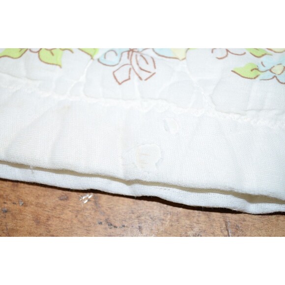 Vtg Baby Blanket Crib Quilted  42x32 Teddy Bears Satin trim Blocks beach balls - Picture 10 of 11
